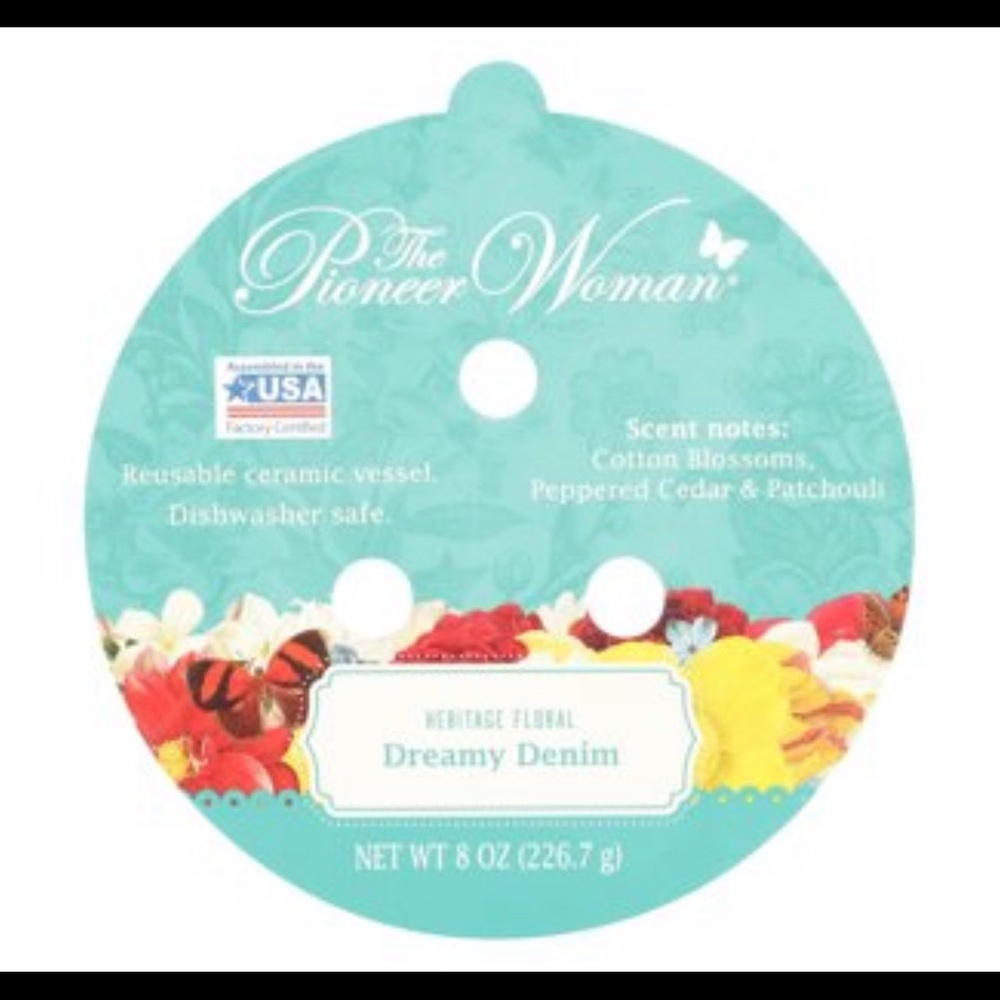 The Pioneer Woman 3-wick Ceramic Candle 8oz Dreamy Denim - Picture 3 of 4